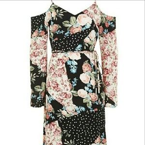 Top Shop Cold Shoulder Floral Dress NWOT